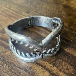 Silver Tone Hinged Bracelet